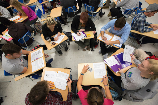 Students working in a group